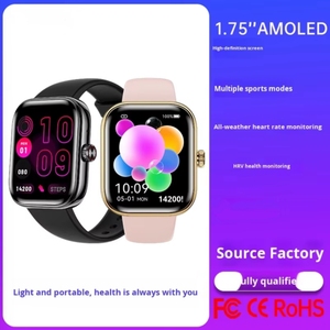 สมาร์ทวอทช์ทรงสี่เหลี่ยมขนาดเล็กสำหรับผู้หญิง รุ่น H10 หน้าจอ AMOLED 1.75 นิ้ว ผลิตจากสแตนเลสสตีลคุณภาพสูง - Product Image 2