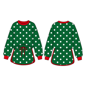 Pre-ordenar Conjuntos de Falda-Pantalón Cortos para Niñas con Diseños Lindos Estampados de Puntos en Colores Navideños de Boutique, Ideales para Jugar Tenis - Product Image 2