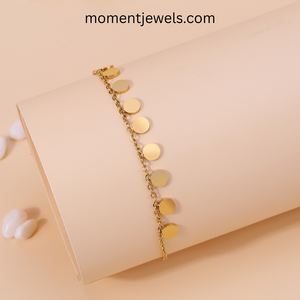 Adjustable Gold Stretch Charm Bracelet <b>Titanium</b> Steel Minimalist Waterproof Non Tarnish Elastic Daily Wear Jewelry - Product Image 4