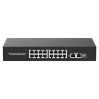 Commutateur PoE Gigabit complet haute performance 16 ports RJ45, 2 ports Uplink, 1 port SFP pour caméra IP de salle de classe scolaire