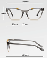 LBAshades LS044 Lunettes Anti-Lumière Bleue Oeil de Chat Tendance TR90 Unisexe Charnière Métallique Vintage pour Adultes Femmes Diamant