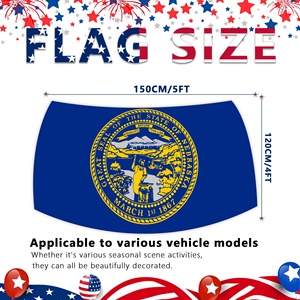 High Quality Custom Car Flag and Car Hood Cover Flag US Nebraska State Flag Heat Transfer Engine Bonnet Flag Outdoor Auto - Product Image 2