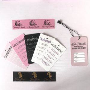 Personalizzato a buon mercato estensione dei capelli con <span class=keywords><strong>etichette</strong></span> per capelli proprio Logo stampa Bundle Label per scarpe per capelli borse fatte <span class=keywords><strong>di</strong></span> <span class=keywords><strong>stoffa</strong></span> - Product Image 2