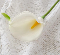 Mini Calla Lily artificielles peintes en PU, plantes vertes, vente en gros, décoration de mariage, artisanat, fleur artificielle