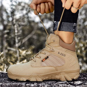 Chaussures de marche, cheville haute, fermeture éclair latérale, trekking, entraînement, camping, extérieur, bottes tactiques imperméables, bottes de combat, en stock - Product Image 5