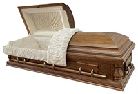 Ataúd de Madera de Paulownia URD-A294, Precio de Fábrica, Estilo Americano, Interior de Terciopelo, Acabado Mate, Ecológico y Duradero para Funerales