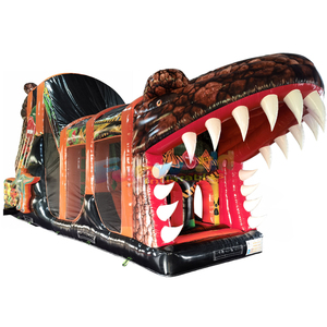Giant outdoor party jumping bouncy catsle <b>inflatable</b> T rex bounce <b>house</b> obstacle course for kids - Product Image 3