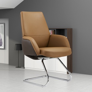 Chaises de conférence pour visiteurs, de couleur marron, fabriquées sur mesure, en cuir PU, pour salle de réunion, chaise de bureau - Product Image 4