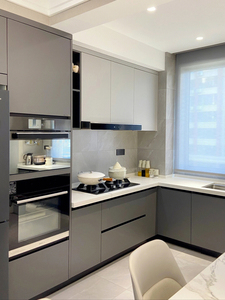 Personalización <span class=keywords><strong>de</strong></span> Gabinetes <span class=keywords><strong>de</strong></span> <span class=keywords><strong>Cocina</strong></span> Modernos <span class=keywords><strong>de</strong></span> Aglomerado con <span class=keywords><strong>Puertas</strong></span> <span class=keywords><strong>de</strong></span> <span class=keywords><strong>Vidrio</strong></span>, 3 Cajones y Correderas <span class=keywords><strong>para</strong></span> Uso en Villas y Apartamentos - Product Image 3