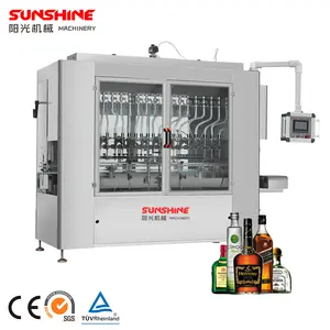 Automatic glass bottle brandy whisky vodka spirits liquor red white sparkling wine bottling filling machine line