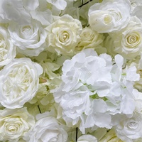 Dinding Bunga Campuran Mawar Hydrangea Putih Latar Belakang Pernikahan Dekorasi Jendela Pusat Perbelanjaan Studio Foto Harga Pabrik