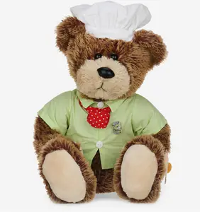 Promotional restaurant gift cheap cute custom OEM design soft stuffed plush toy chef uniform teddy bear