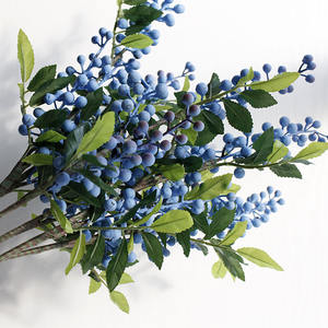 O-X0090 Nouvelles fleurs artificielles populaires en forme <span class=keywords><strong>de</strong></span> bleuets, tiges courtes, fleurs artificielles, bouquets <span class=keywords><strong>de</strong></span> baies <span class=keywords><strong>de</strong></span> Californie pour la décoration <span class=keywords><strong>de</strong></span> Noël - Product Image 3