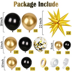 Décorations de fête de remise des diplômes, fournitures de fête, kits de ballons dorés et noirs, ensemble personnalisé de cadeaux de fête de remise des diplômes pour la remise des diplômes - Product Image 3