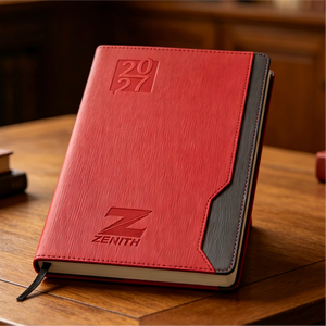 Agenda en cuir personnalisé 2027 avec logo <span class=keywords><strong>Zenith</strong></span> Bank en relief, planificateur d'entreprise, agenda quotidien - Product Image 1