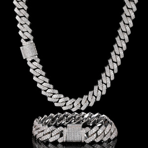 Chaîne cubaine VVS1 Urban Sovereignty en moissanite, argent 925, géométrie miroir-symétrique, plaqué or 18 carats, maille Miami, testée et approuvée - Product Image 3
