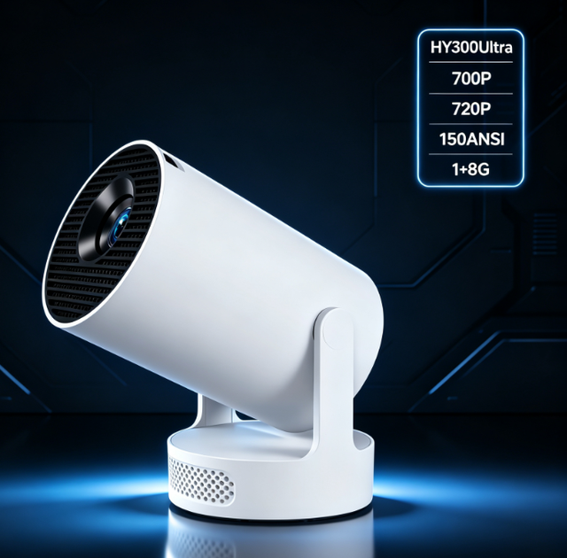 HY300 Ultra Short Throw Smart Projector 170ANSI 720P Android13 Amlogic 950 WiFi6 1+8G 3W Speaker Small Room Big Screen Beamer