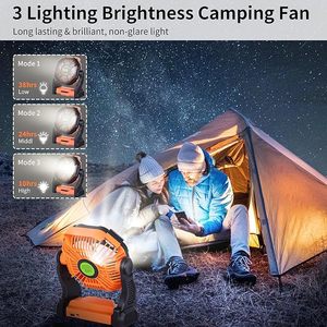 Ventilador de <span class=keywords><strong>Camping</strong></span> Plegable Multifuncional con Luz LED, Rotación de 270°, Banco de Energía USB, Cuatro Velocidades, en Inglés, para Uso en Automóviles/RV/Hotel/Aire Libre - Product Image 4