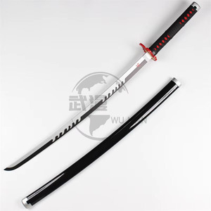 Katana <span class=keywords><strong>de</strong></span> entrenamiento <span class=keywords><strong>de</strong></span> madera <span class=keywords><strong>Tanjiro</strong></span> Hinokami Kagura <span class=keywords><strong>de</strong></span> 104 cm, <span class=keywords><strong>espada</strong></span> Nichirin sin filo con protector <span class=keywords><strong>de</strong></span> llama roja - Product Image 1