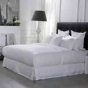लक्जरी अनुकूलित डिज़ाइन किया सफेद सादे बिस्तर सेट 100% कपास Duvet कवर