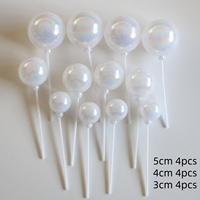 Décoration de gâteau en forme de boule colorée en perles, mini ballon pour mariage, anniversaire, fête prénatale, fête d'anniversaire