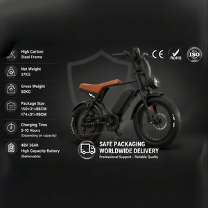 Vélo de montagne électrique tout suspendu 750W, pneus larges 20*4, cadre en acier carbone, moteur central, E-MTB, personnalisation OEM, vente en gros - Product Image 6