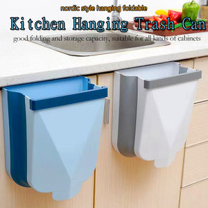 Bote de <span class=keywords><strong>basura</strong></span> de cocina colgante montado en la pared, <span class=keywords><strong>cubo</strong></span> de <span class=keywords><strong>basura</strong></span> de plástico pequeño para colgar plegable para gabinete - Product Image 3