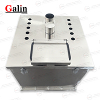 Galin 304 Trémie de fluidification en acier inoxydable 150L/180L Grand récipient à poudre carré avec plaque de tube d'aspiration Substrat en plastique