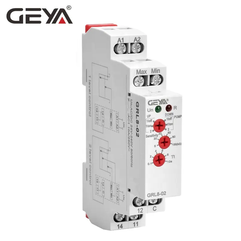 Geya GRL8-01 Waterpomp Timer Voor Vloeistofniveau Controlesysteem China Automatische Waterniveau Controle Relais