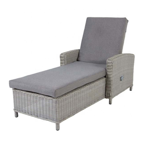 Leisure Modern Outdoor Aluminum Rattan <b>Recliner</b> Lounge Day Bed Foldable With Cushions for Hotel & Villa Use - Product Image 4