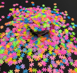 PET Autism Red <strong>Yellow</strong> Green Blue Mixed Puzzle <strong>Glitter</strong> for Decoration