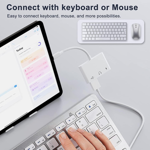 محول USB C إلى USB ، 3 في 1 USB C USB محول OTG مع مقبس سماعة رأس ومنفذ شحن سريع ، Splitter - Product Image 5