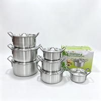 Batterie de cuisine antiadhésive en alliage d'aluminium, ensemble de casseroles en aluminium très vendu, batterie de cuisine épaissie, ensemble de marmites à soupe