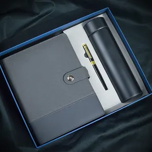 Luxus Business PU Leder Notebook Journal A5 Notebook Geschenkset Werbe geschenk Notebook Set