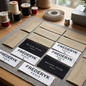 Etiquetas rectangulares de cuero repujado para prendas de vestir, etiquetas cosidas para ropa, parche con logotipo de marca de algodón para ropa. - Product Image 3