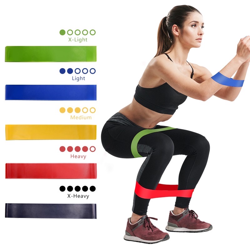 5 in 1 Yoga Resistance Latex Rubber Bands Resistance Loop Band Indoor Fitness Elastic Bands