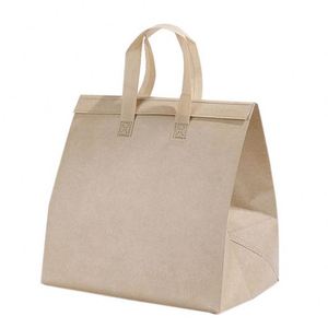 Sacs isothermes personnalisés en aluminium pour emballage à emporter, couleur papier kraft - Product Image 1