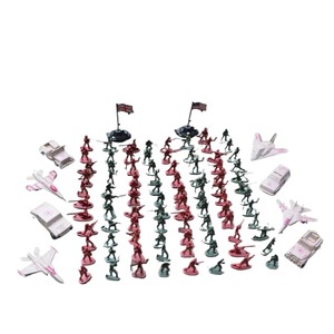 110 pièces/ensemble <span class=keywords><strong>militaire</strong></span> en plastique <span class=keywords><strong>jouet</strong></span> S armée hommes figurines avions véhicules cadeau modèle figurine jouets pour enfants garçons - Product Image 2