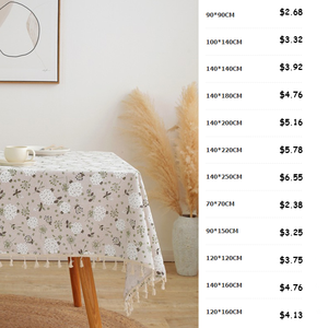 <span class=keywords><strong>Mantel</strong></span> Redondo de Lino y Algodón <span class=keywords><strong>con</strong></span> Estampado Floral Personalizado y Borlas para Decoración de Fiestas y Fondos Fotográficos - Product Image 3