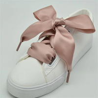 Lacets en satin lisses de bonne qualité, 3 cm/4 cm de large, lacets de chaussures en ruban, lacets plats en satin, lacets en soie