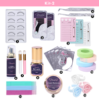 Ensemble de greffe de cils kit d'extension de cils pratique de maquillage Lashkit modèle de tête factice outils d'exercice de base pour débutant