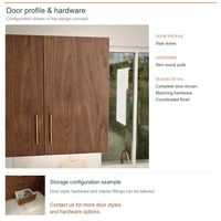 Meuble de cuisine de luxe, portes en stratifié au design moderne, aménagement en L, boîtes de rangement en contreplaqué et rangements extractibles