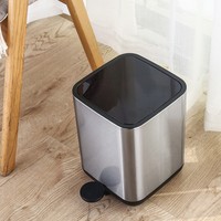 Tempat Sampah ELPHECO Slim Nordic Style Bentuk Barel dari Baja Anti Karat dengan Pedal Kaki dan Sistem Tutup Lembut untuk Rumah, Dapur, dan Kamar Mandi