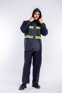 Set da pioggia traspirante per lavoratori stradali con polsini elastici antiscivolo suole Design riflettente - Product Image 3