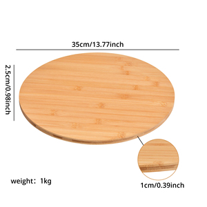 Natural Bamboo Smooth <b>Cake</b> <b>Stand</b> Can Be <b>Rotated</b> 360 degrees- Suitable For Wedding Party Restaurant - Product Image 2