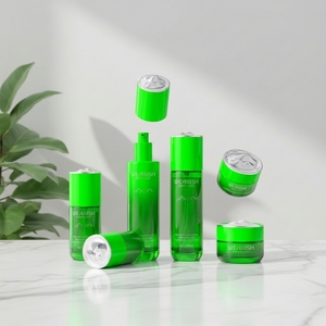Nouvelle série Montagne enneigée, flacons de lotion pour soins de la peau et pots de crème ronds en verre luxueux et uniques, 120 ml/100 ml/60 ml/40 ml, 50 g/30 g - Product Image 4