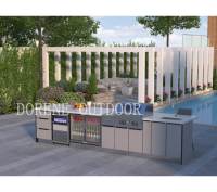 Évier de cuisine extérieur en acier inoxydable, station de lavage anti-corrosion intégrée aux zones de cuisson en plein air pour un nettoyage rapide après la cuisson au barbecue