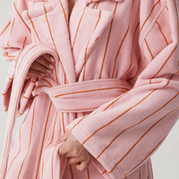 BODHANA Peignoir en tissu éponge rayé de couleur personnalisée de haute qualité, peignoir de luxe pour femmes grandes tailles, peignoir pour adultes