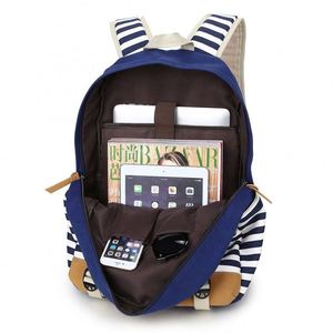 Mochila Escolar de Lona a Rayas para Niñas, Mochila Escolar para Estudiantes, Gran Venta - Product Image 5