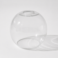 Abat-jour en verre soufflé à la main, transparent, rond, double ouverture, pour lampe suspendue ou lampe de table, décoration d'intérieur